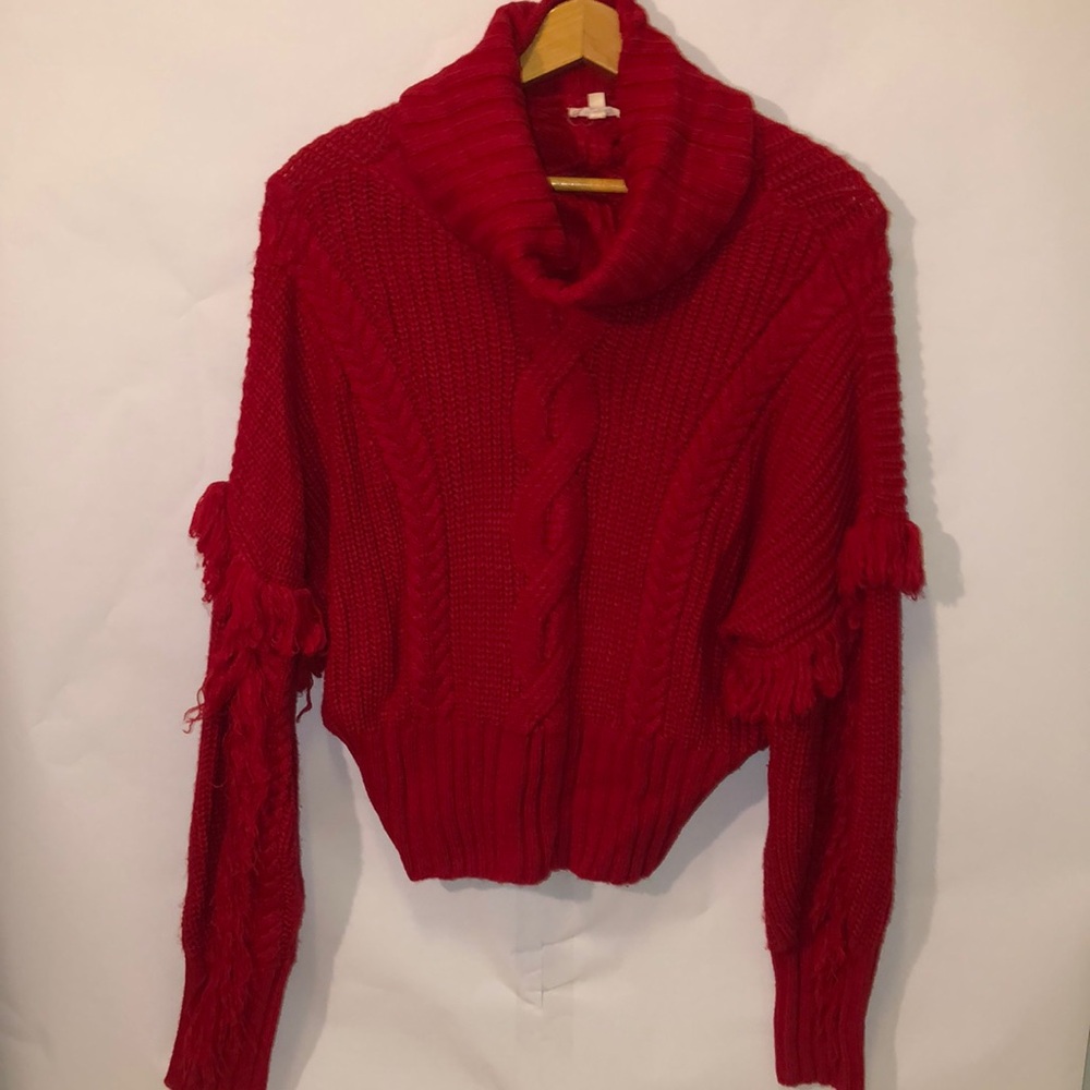 Red Fringe Sweater